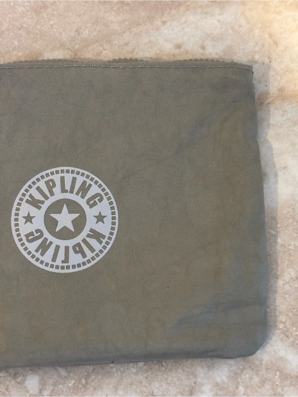 Kipling Grey Zip Nylon Pouch